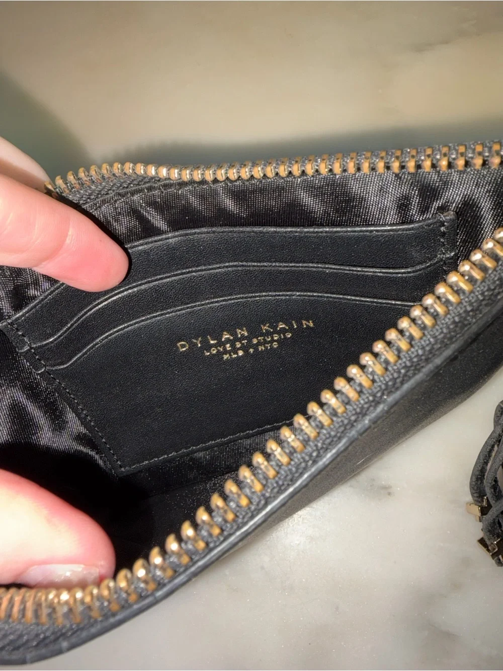 Black Leather Wallet with Tassel